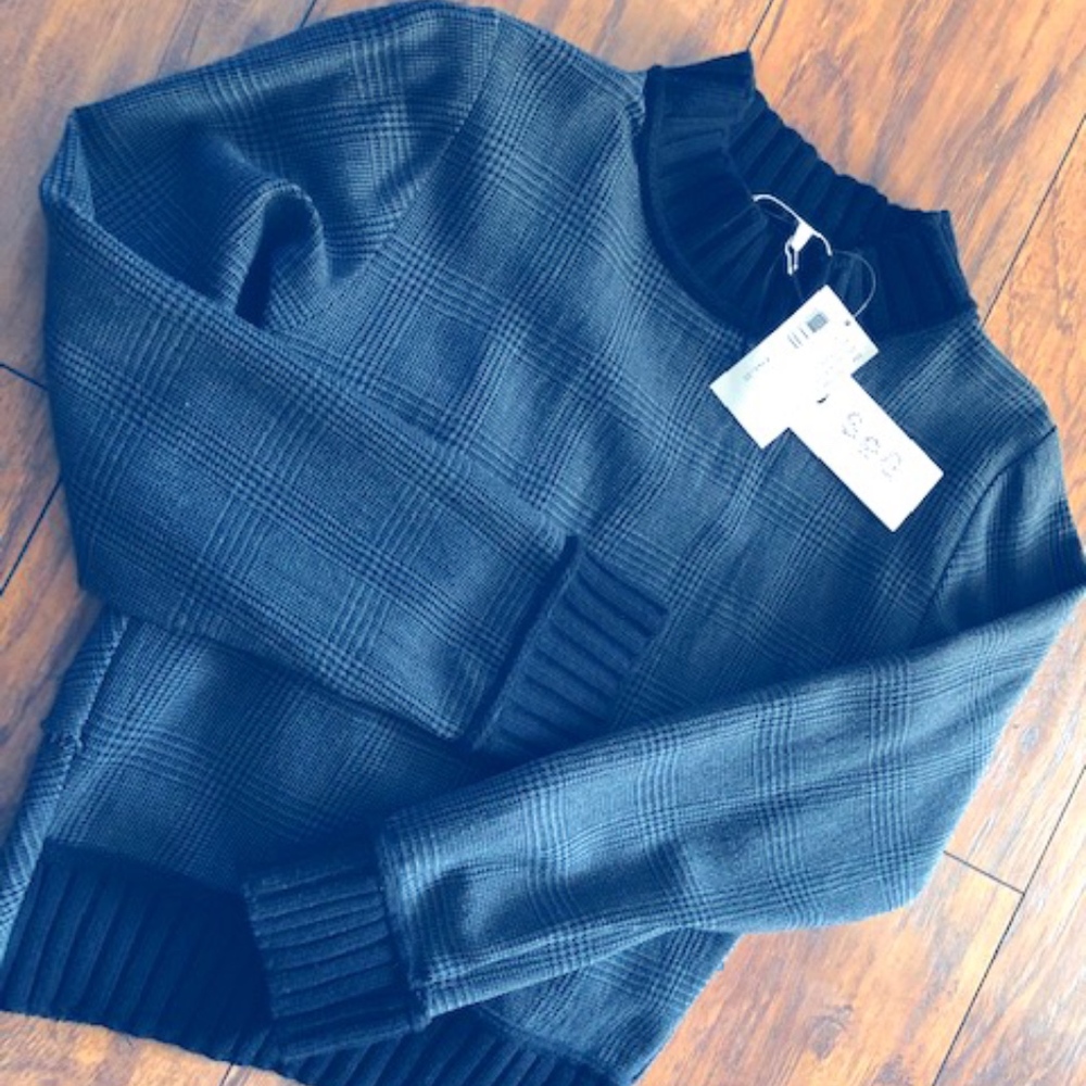 Sea New York Pleated Plaid Sweater